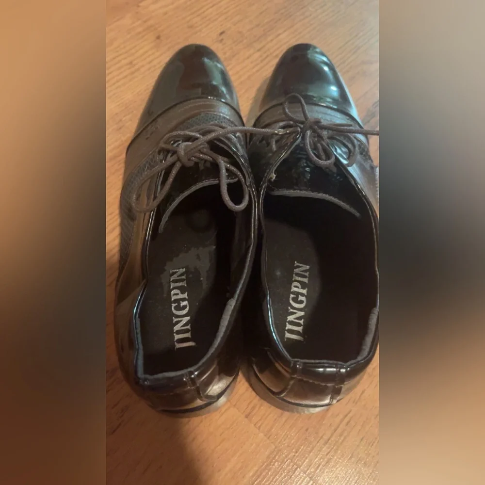 👞 RARE Jingpin Men’s Classy Eccentric Leather Pointed Toe Lace Up Shoes - Picture 2 of 6